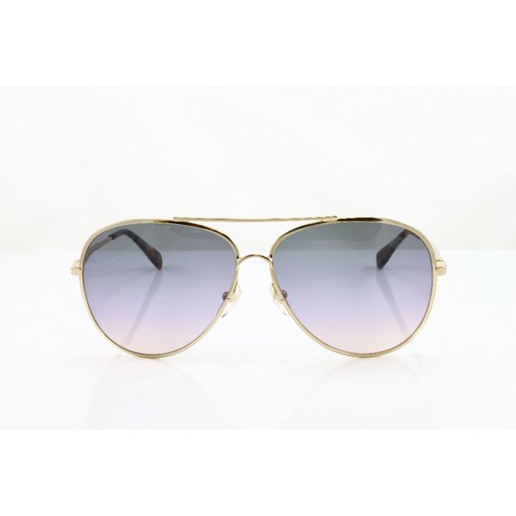 Longchamp Sunglasses Women\'s Aviator LO104S Color 719 Gold Blue Metal Size 61mm